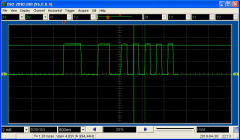 Wygenerowane impulsy step 1kHz z układu sterowanego Atmega8.