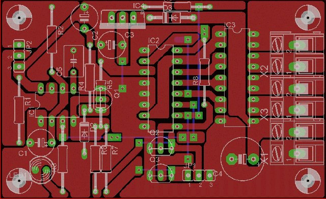 PCB sterownika na 74HC194