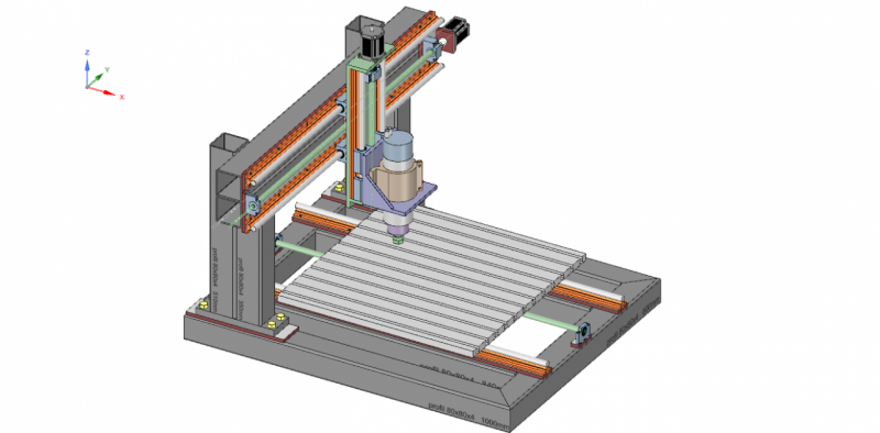 projekt frezarki cnc o polu 600 x 600