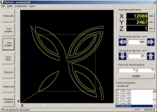 I sam program PLOTCAM mojego autorstwa który napisałem jakiś czas temu. Jest to kawałek softu pod Winzgrozę do sterowania frezareczką na silnikach krokowych.