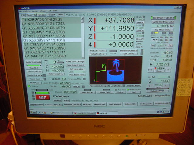 screen ekranu Mach2 podczas grawerowania